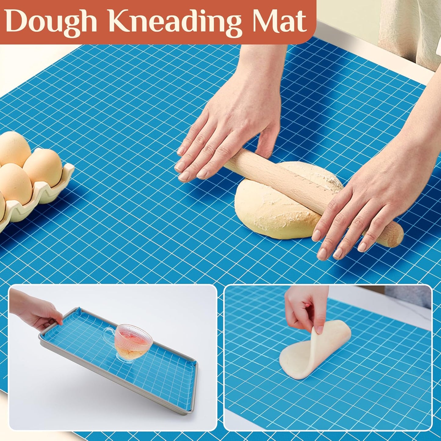 Silicone Baking Mat Roll, Reusable Baking Sheet Liners, 12 in x 6 ft | Free Cut to Size, Food-Grade, Non-Stick, Non-Slip, For Dough, Pastry, Air Fryer, Freeze Dryer, Oven Pan, Kitchen Counter