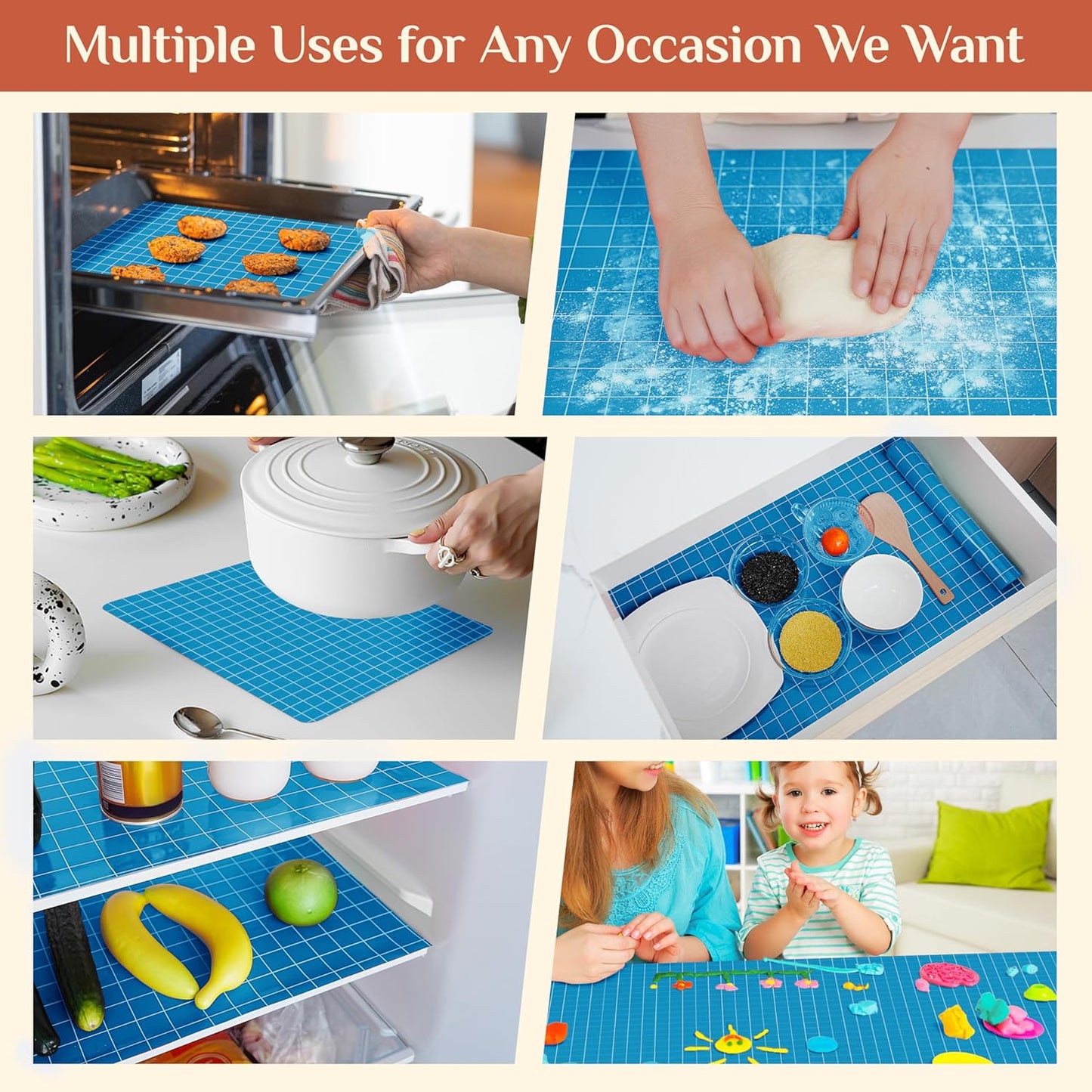 Silicone Baking Mat Roll, Reusable Baking Sheet Liners, 12 in x 6 ft | Free Cut to Size, Food-Grade, Non-Stick, Non-Slip, For Dough, Pastry, Air Fryer, Freeze Dryer, Oven Pan, Kitchen Counter