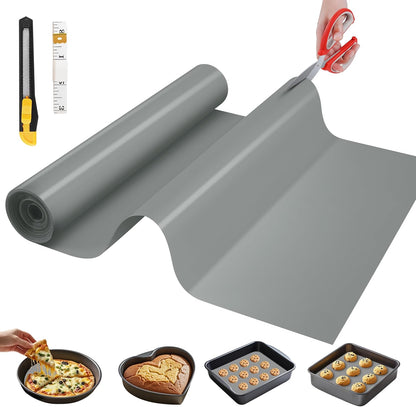 Silicone Baking Mat Roll, Reusable Baking Sheet Liners, 12 in x 6 ft | Free Cut to Size, Food-Grade, Non-Stick, Non-Slip, For Dough, Pastry, Air Fryer, Freeze Dryer, Oven Pan, Kitchen Counter