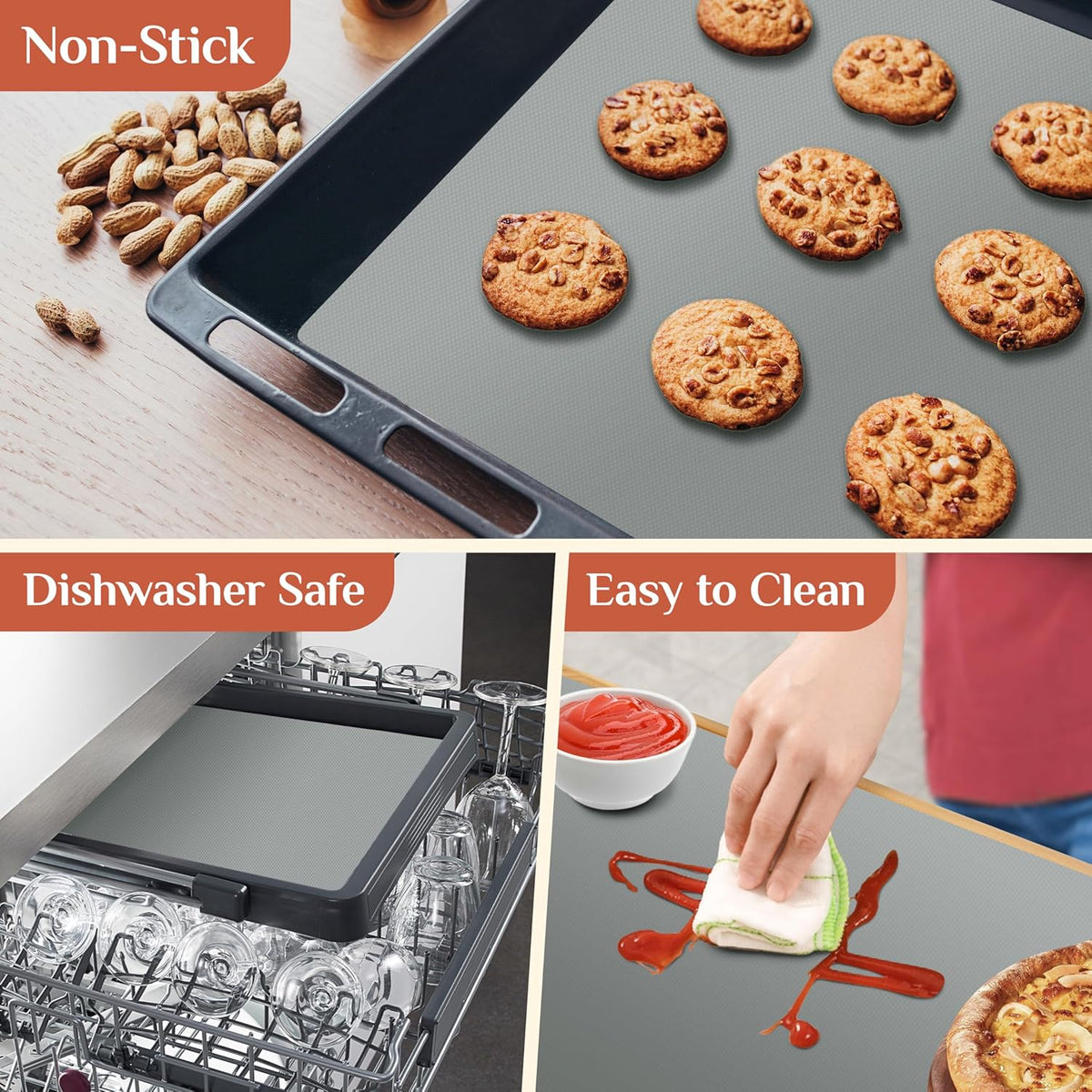 Silicone Baking Mat Roll, Reusable Baking Sheet Liners, 12 in x 6 ft | Free Cut to Size, Food-Grade, Non-Stick, Non-Slip, For Dough, Pastry, Air Fryer, Freeze Dryer, Oven Pan, Kitchen Counter