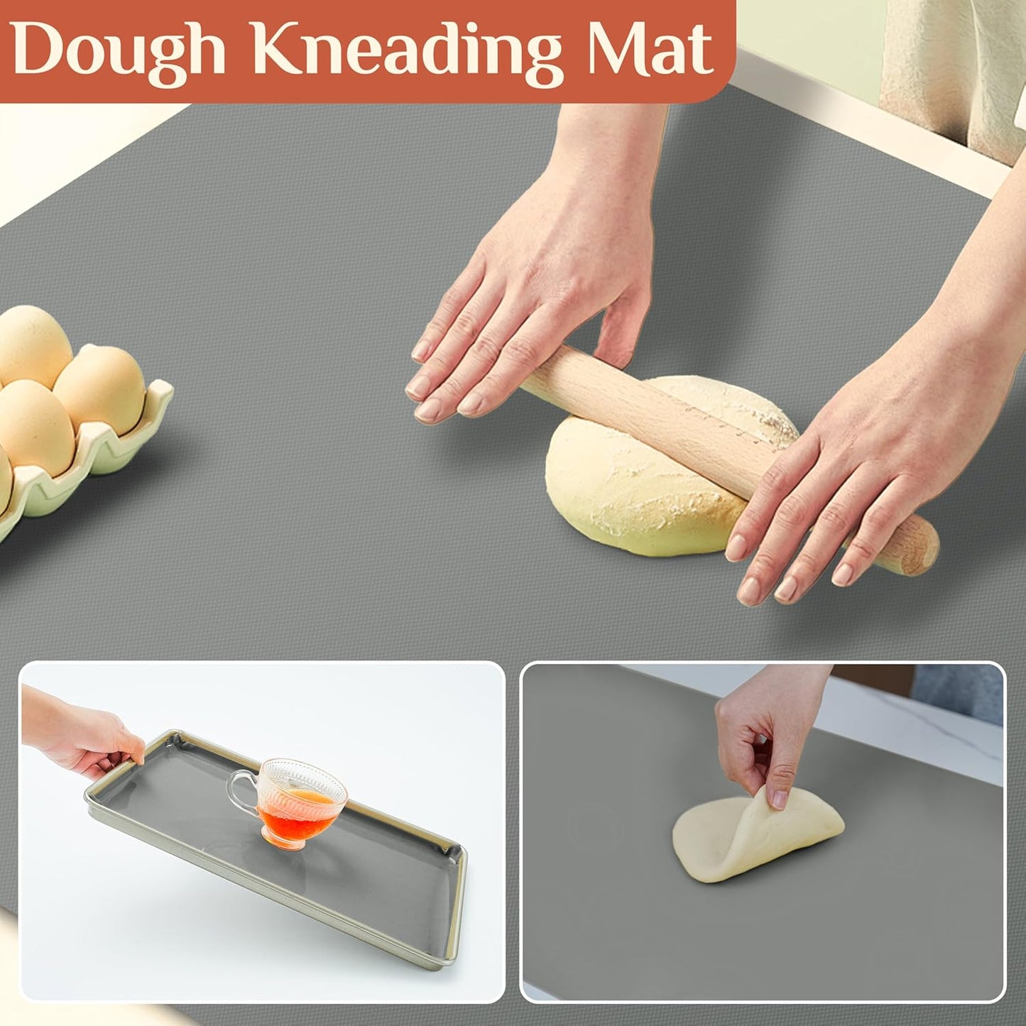 Silicone Baking Mat Roll, Reusable Baking Sheet Liners, 12 in x 6 ft | Free Cut to Size, Food-Grade, Non-Stick, Non-Slip, For Dough, Pastry, Air Fryer, Freeze Dryer, Oven Pan, Kitchen Counter