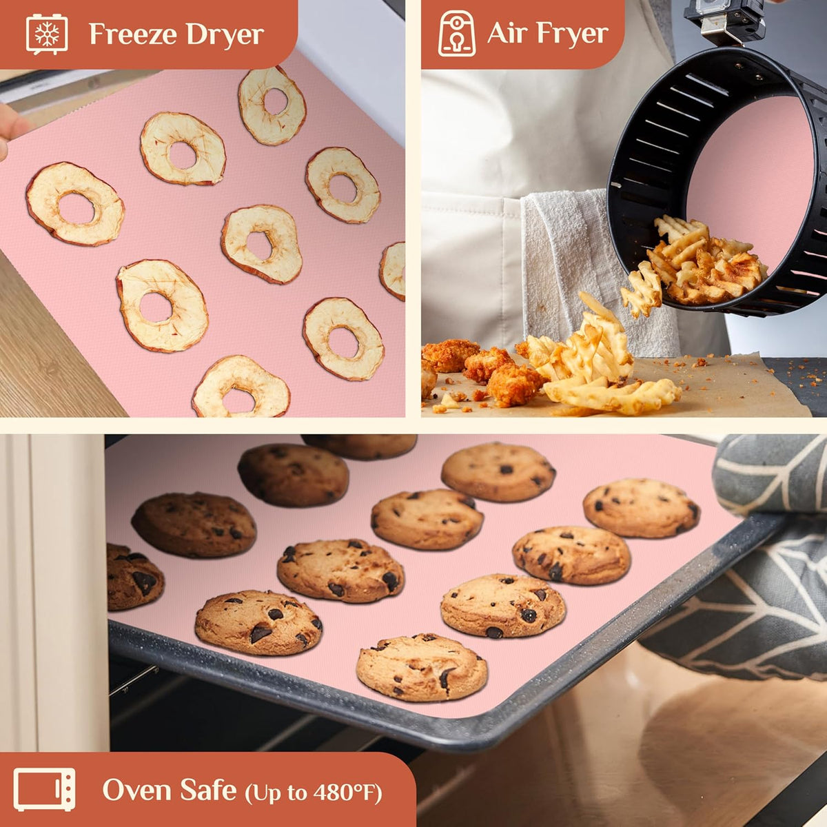 Silicone Baking Mat Roll, Reusable Baking Sheet Liners, 12 in x 6 ft | Free Cut to Size, Food-Grade, Non-Stick, Non-Slip, For Dough, Pastry, Air Fryer, Freeze Dryer, Oven Pan, Kitchen Counter
