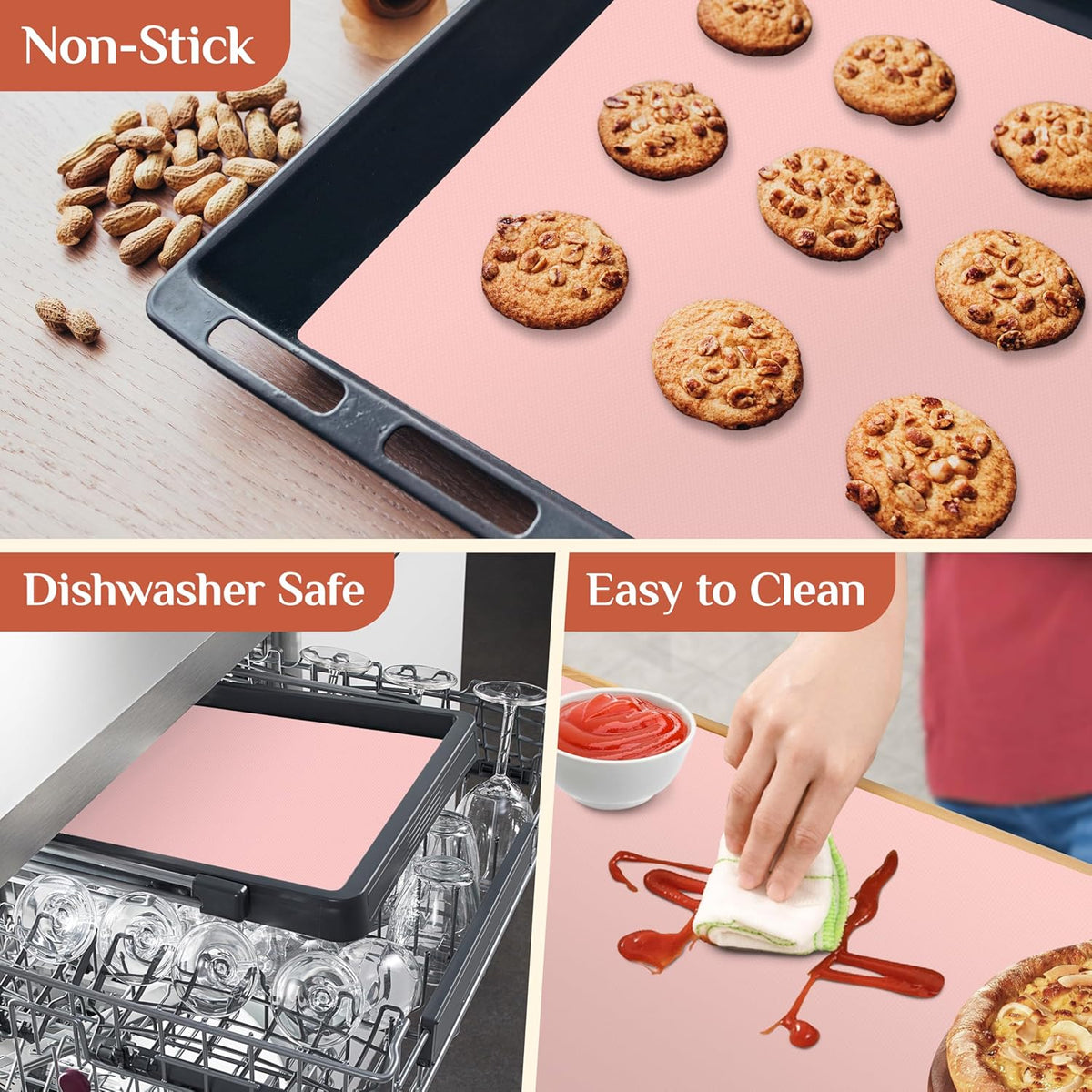 Silicone Baking Mat Roll, Reusable Baking Sheet Liners, 12 in x 6 ft | Free Cut to Size, Food-Grade, Non-Stick, Non-Slip, For Dough, Pastry, Air Fryer, Freeze Dryer, Oven Pan, Kitchen Counter