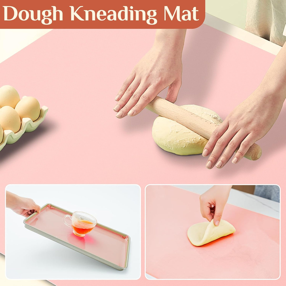 Silicone Baking Mat Roll, Reusable Baking Sheet Liners, 12 in x 6 ft | Free Cut to Size, Food-Grade, Non-Stick, Non-Slip, For Dough, Pastry, Air Fryer, Freeze Dryer, Oven Pan, Kitchen Counter