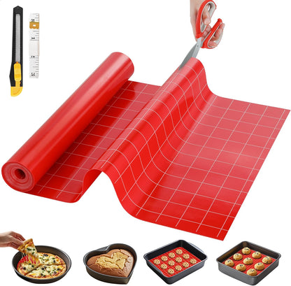 Silicone Baking Mat Roll, Reusable Baking Sheet Liners, 12 in x 6 ft | Free Cut to Size, Food-Grade, Non-Stick, Non-Slip, For Dough, Pastry, Air Fryer, Freeze Dryer, Oven Pan, Kitchen Counter