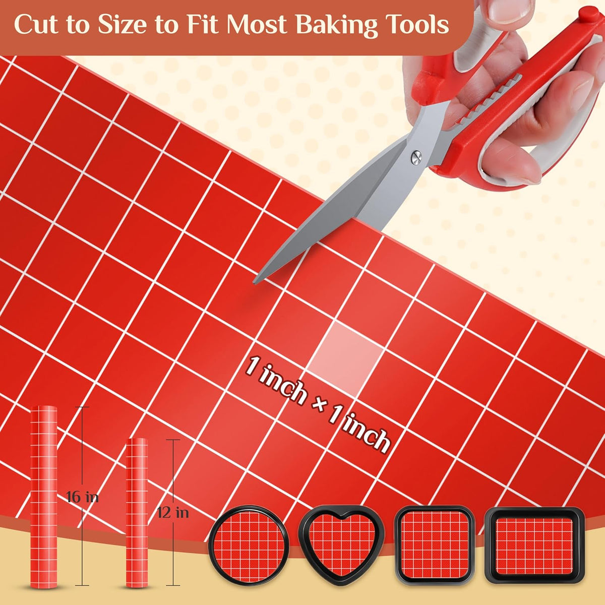 Silicone Baking Mat Roll, Reusable Baking Sheet Liners, 12 in x 6 ft | Free Cut to Size, Food-Grade, Non-Stick, Non-Slip, For Dough, Pastry, Air Fryer, Freeze Dryer, Oven Pan, Kitchen Counter