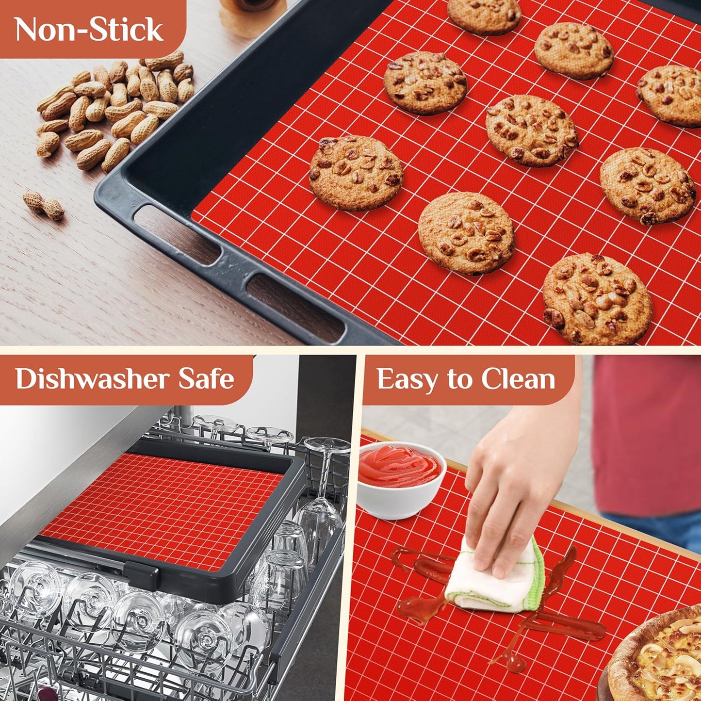 Silicone Baking Mat Roll, Reusable Baking Sheet Liners, 12 in x 6 ft | Free Cut to Size, Food-Grade, Non-Stick, Non-Slip, For Dough, Pastry, Air Fryer, Freeze Dryer, Oven Pan, Kitchen Counter