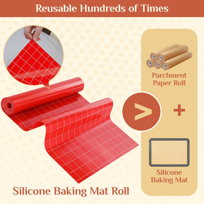 Silicone Baking Mat Roll, Reusable Baking Sheet Liners, 12 in x 6 ft | Free Cut to Size, Food-Grade, Non-Stick, Non-Slip, For Dough, Pastry, Air Fryer, Freeze Dryer, Oven Pan, Kitchen Counter
