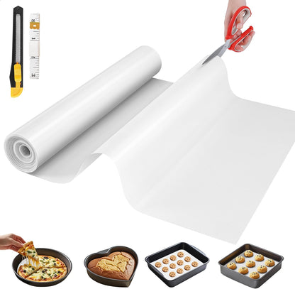 Silicone Baking Mat Roll, Reusable Baking Sheet Liners, 12 in x 6 ft | Free Cut to Size, Food-Grade, Non-Stick, Non-Slip, For Dough, Pastry, Air Fryer, Freeze Dryer, Oven Pan, Kitchen Counter
