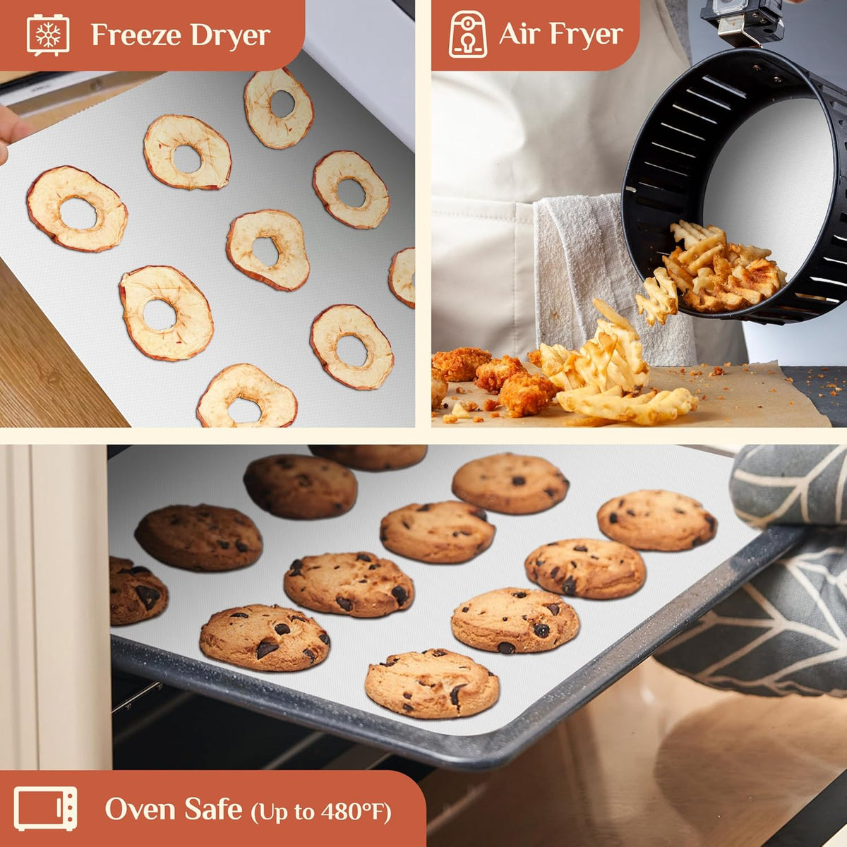 Silicone Baking Mat Roll, Reusable Baking Sheet Liners, 12 in x 6 ft | Free Cut to Size, Food-Grade, Non-Stick, Non-Slip, For Dough, Pastry, Air Fryer, Freeze Dryer, Oven Pan, Kitchen Counter