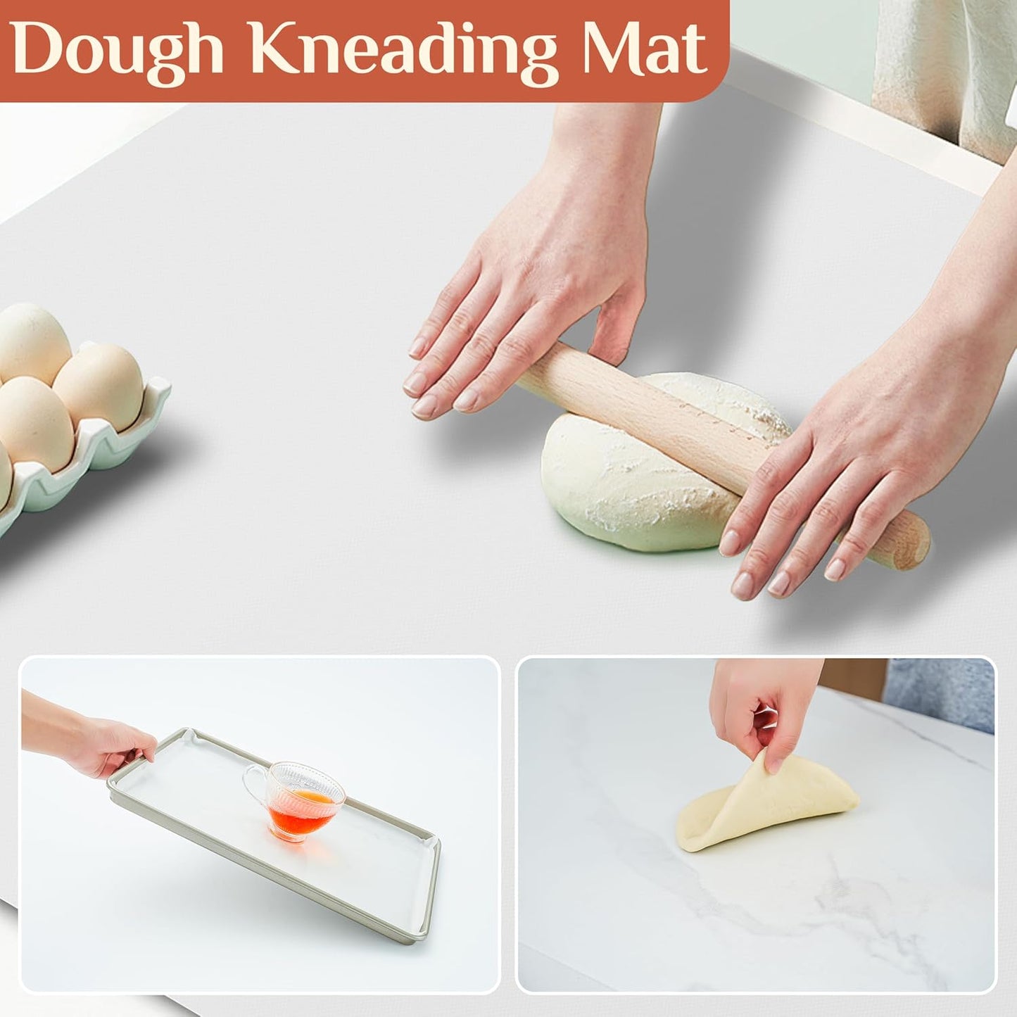 Silicone Baking Mat Roll, Reusable Baking Sheet Liners, 12 in x 6 ft | Free Cut to Size, Food-Grade, Non-Stick, Non-Slip, For Dough, Pastry, Air Fryer, Freeze Dryer, Oven Pan, Kitchen Counter