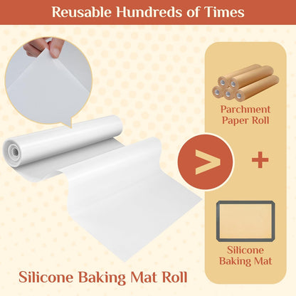 Silicone Baking Mat Roll, Reusable Baking Sheet Liners, 12 in x 6 ft | Free Cut to Size, Food-Grade, Non-Stick, Non-Slip, For Dough, Pastry, Air Fryer, Freeze Dryer, Oven Pan, Kitchen Counter