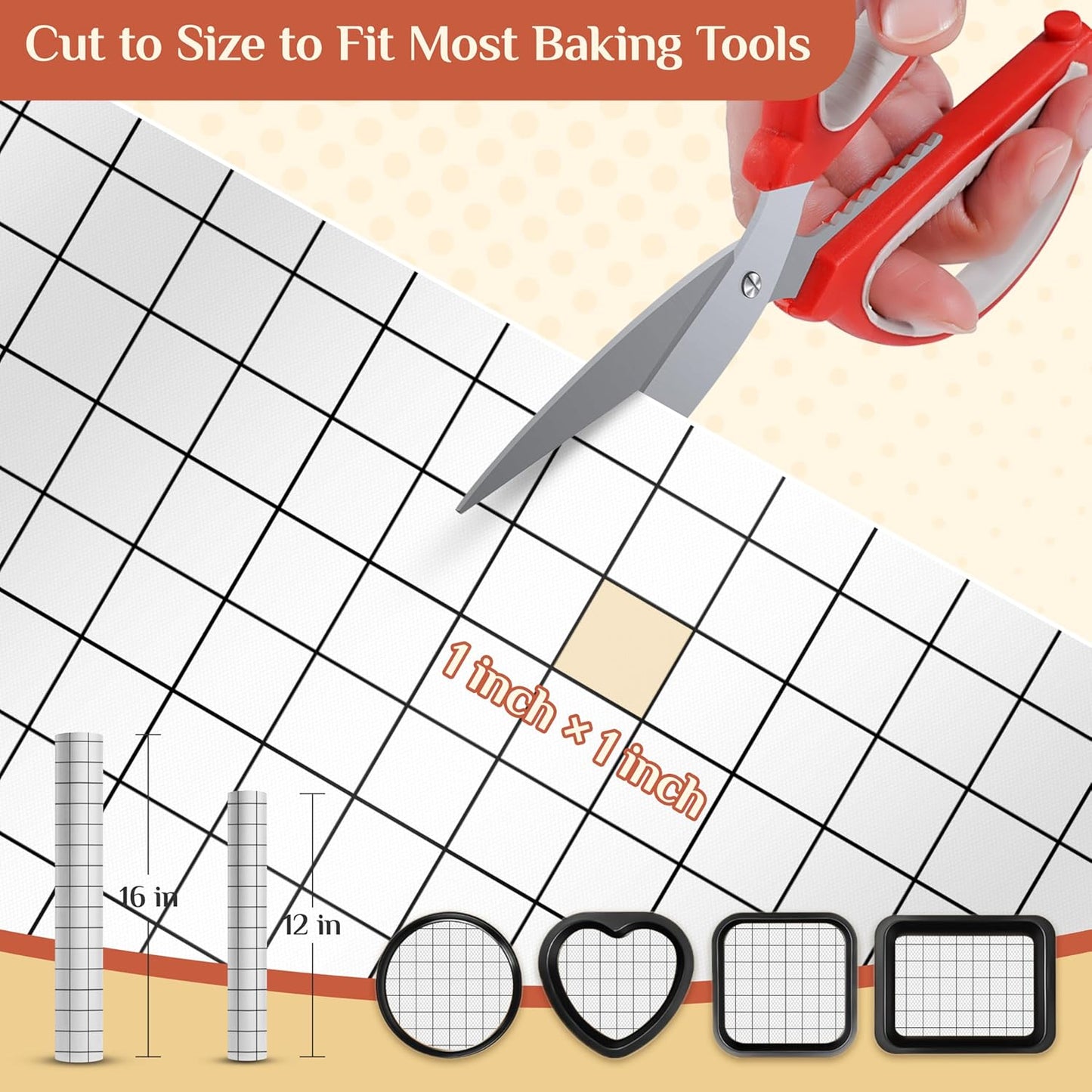 Silicone Baking Mat Roll, Reusable Baking Sheet Liners, 12 in x 6 ft | Free Cut to Size, Food-Grade, Non-Stick, Non-Slip, For Dough, Pastry, Air Fryer, Freeze Dryer, Oven Pan, Kitchen Counter