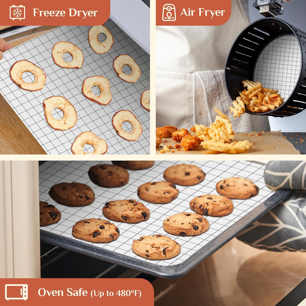 Silicone Baking Mat Roll, Reusable Baking Sheet Liners, 12 in x 6 ft | Free Cut to Size, Food-Grade, Non-Stick, Non-Slip, For Dough, Pastry, Air Fryer, Freeze Dryer, Oven Pan, Kitchen Counter