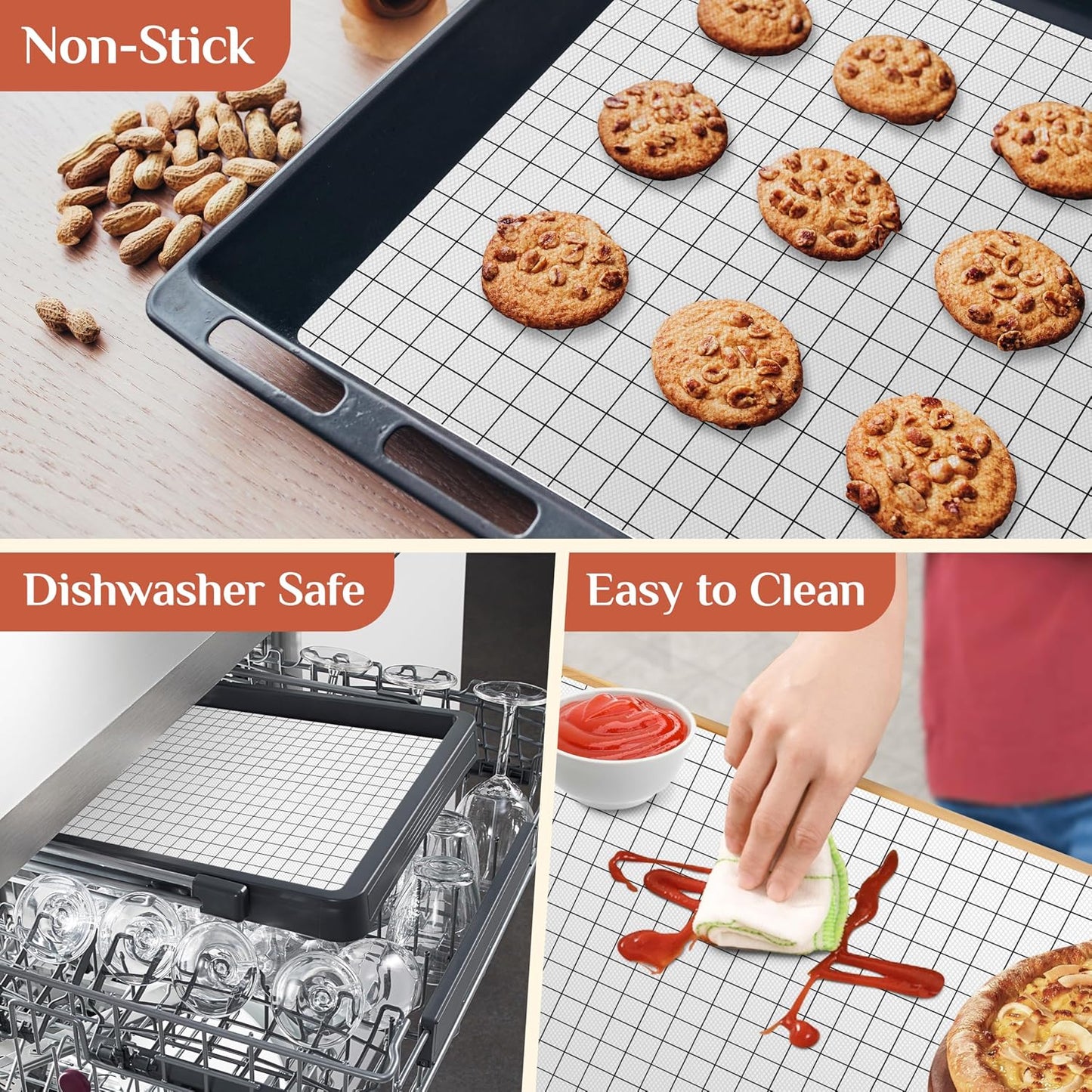 Silicone Baking Mat Roll, Reusable Baking Sheet Liners, 12 in x 6 ft | Free Cut to Size, Food-Grade, Non-Stick, Non-Slip, For Dough, Pastry, Air Fryer, Freeze Dryer, Oven Pan, Kitchen Counter