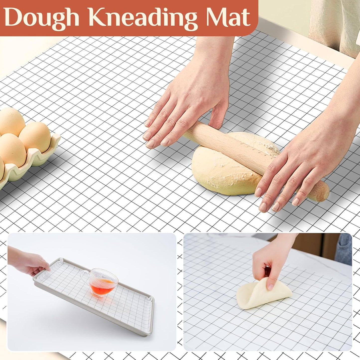 Silicone Baking Mat Roll, Reusable Baking Sheet Liners, 12 in x 6 ft | Free Cut to Size, Food-Grade, Non-Stick, Non-Slip, For Dough, Pastry, Air Fryer, Freeze Dryer, Oven Pan, Kitchen Counter