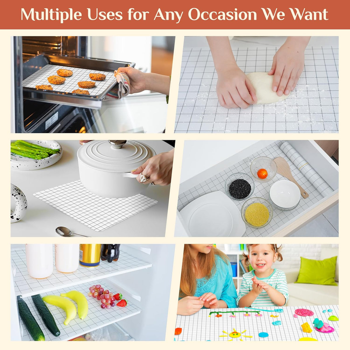 Silicone Baking Mat Roll, Reusable Baking Sheet Liners, 12 in x 6 ft | Free Cut to Size, Food-Grade, Non-Stick, Non-Slip, For Dough, Pastry, Air Fryer, Freeze Dryer, Oven Pan, Kitchen Counter