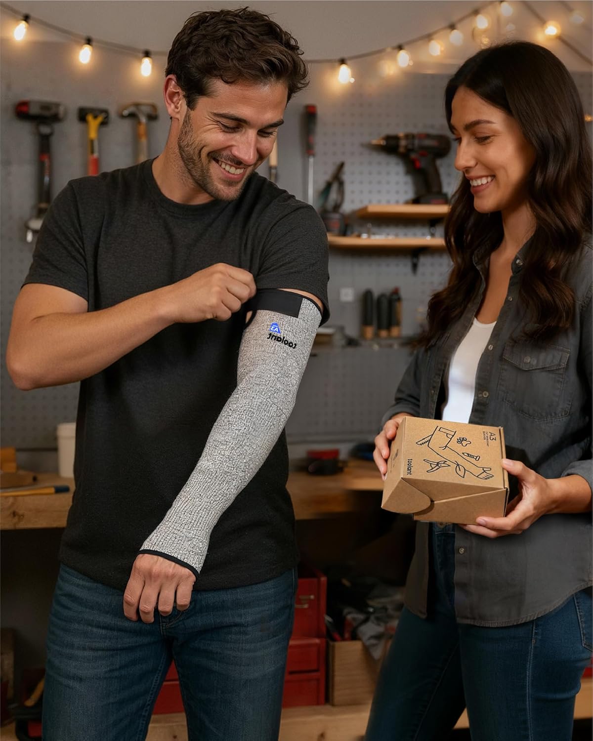 Cut Resistant Farmers Sleeves with Thumb Hole, Arm Protectors for Thin Skin and Bruising, for Gardening, Welding, Kitchen, Arm Guards for Biting, Pet Grooming, Grey, 1 Pair
