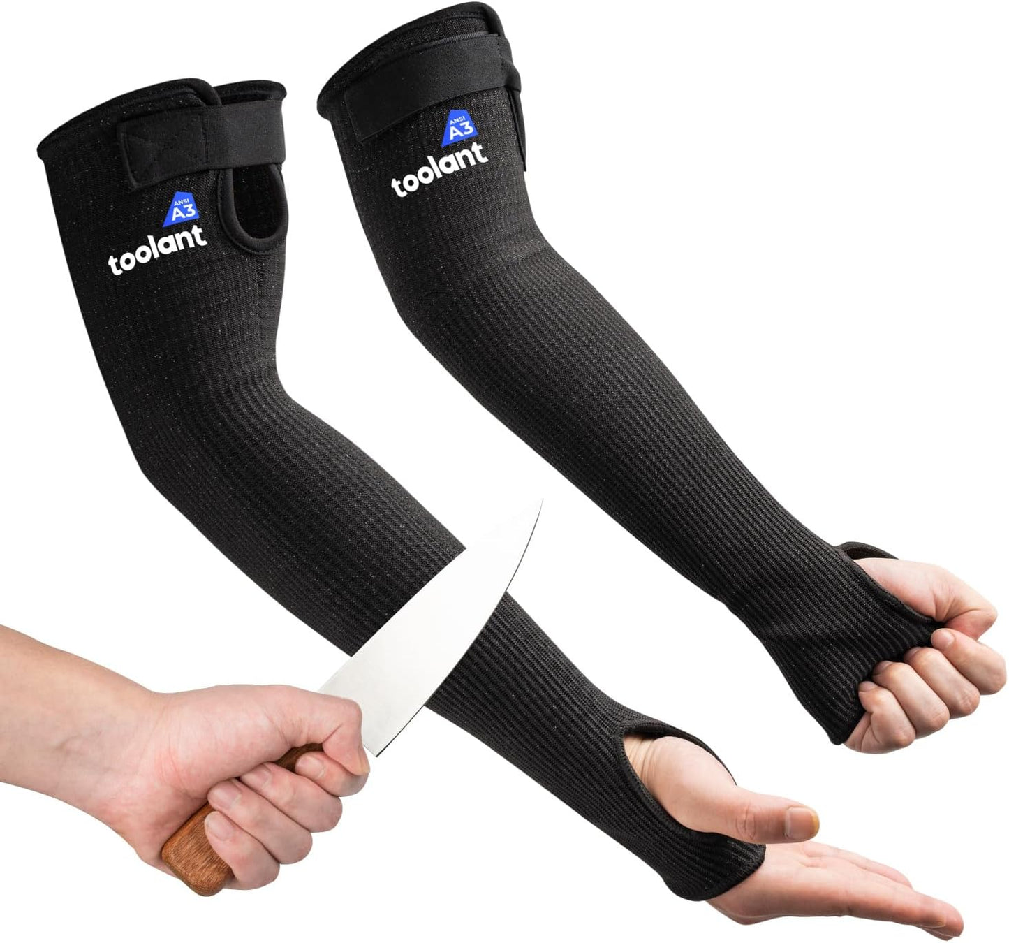 Cut Resistant Farmers Sleeves with Thumb Hole, Arm Protectors for Thin Skin and Bruising, for Gardening, Welding, Kitchen, Arm Guards for Biting, Pet Grooming, Grey, 1 Pair