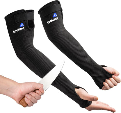 Cut Resistant Farmers Sleeves with Thumb Hole, Arm Protectors for Thin Skin and Bruising, for Gardening, Welding, Kitchen, Arm Guards for Biting, Pet Grooming, Grey, 1 Pair