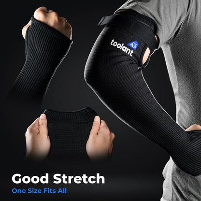 Cut Resistant Farmers Sleeves with Thumb Hole, Arm Protectors for Thin Skin and Bruising, for Gardening, Welding, Kitchen, Arm Guards for Biting, Pet Grooming, Grey, 1 Pair