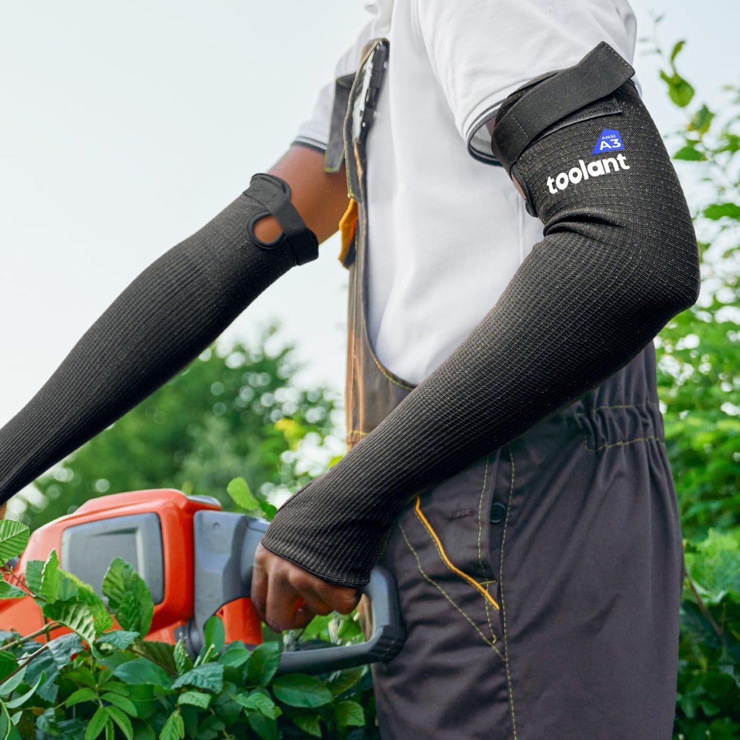 Cut Resistant Farmers Sleeves with Thumb Hole, Arm Protectors for Thin Skin and Bruising, for Gardening, Welding, Kitchen, Arm Guards for Biting, Pet Grooming, Grey, 1 Pair