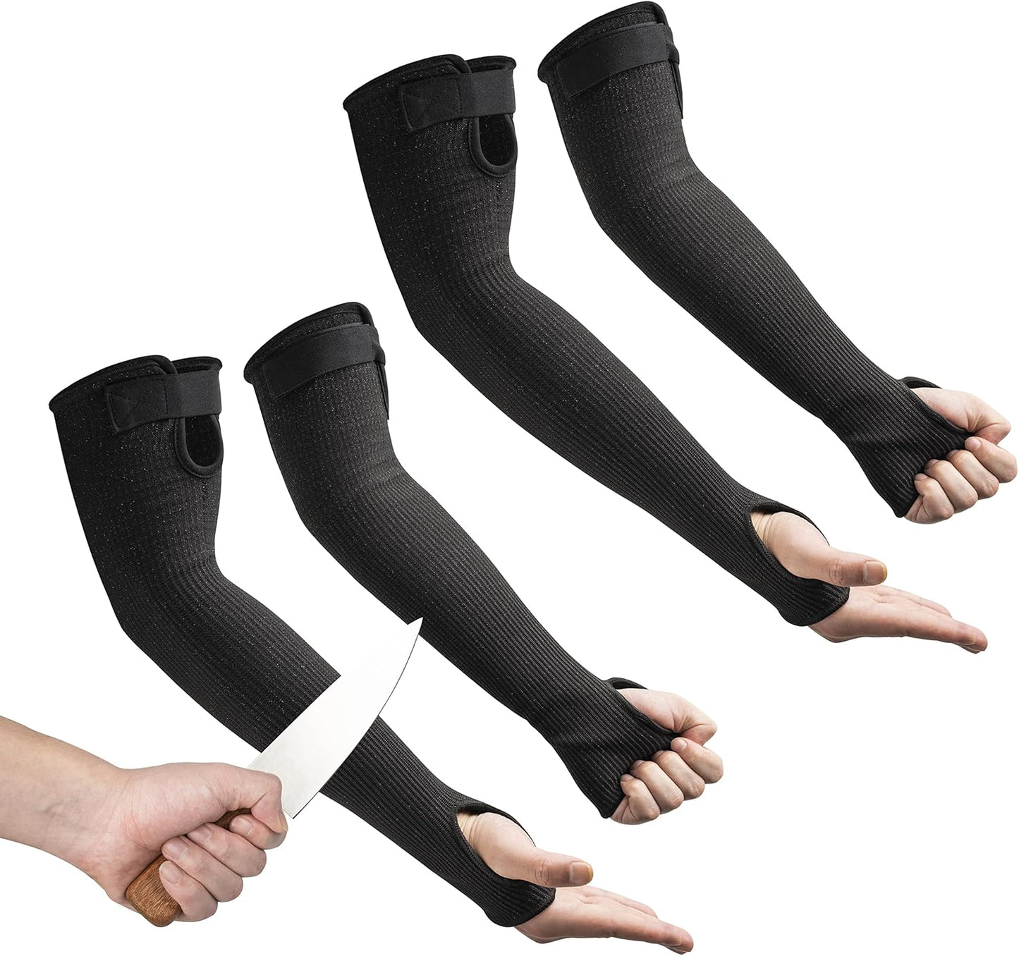 Cut Resistant Farmers Sleeves with Thumb Hole, Arm Protectors for Thin Skin and Bruising, for Gardening, Welding, Kitchen, Arm Guards for Biting, Pet Grooming, Grey, 1 Pair
