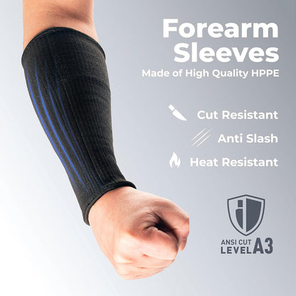 Cut Resistant Farmers Sleeves with Thumb Hole, Arm Protectors for Thin Skin and Bruising, for Gardening, Welding, Kitchen, Arm Guards for Biting, Pet Grooming, Grey, 1 Pair