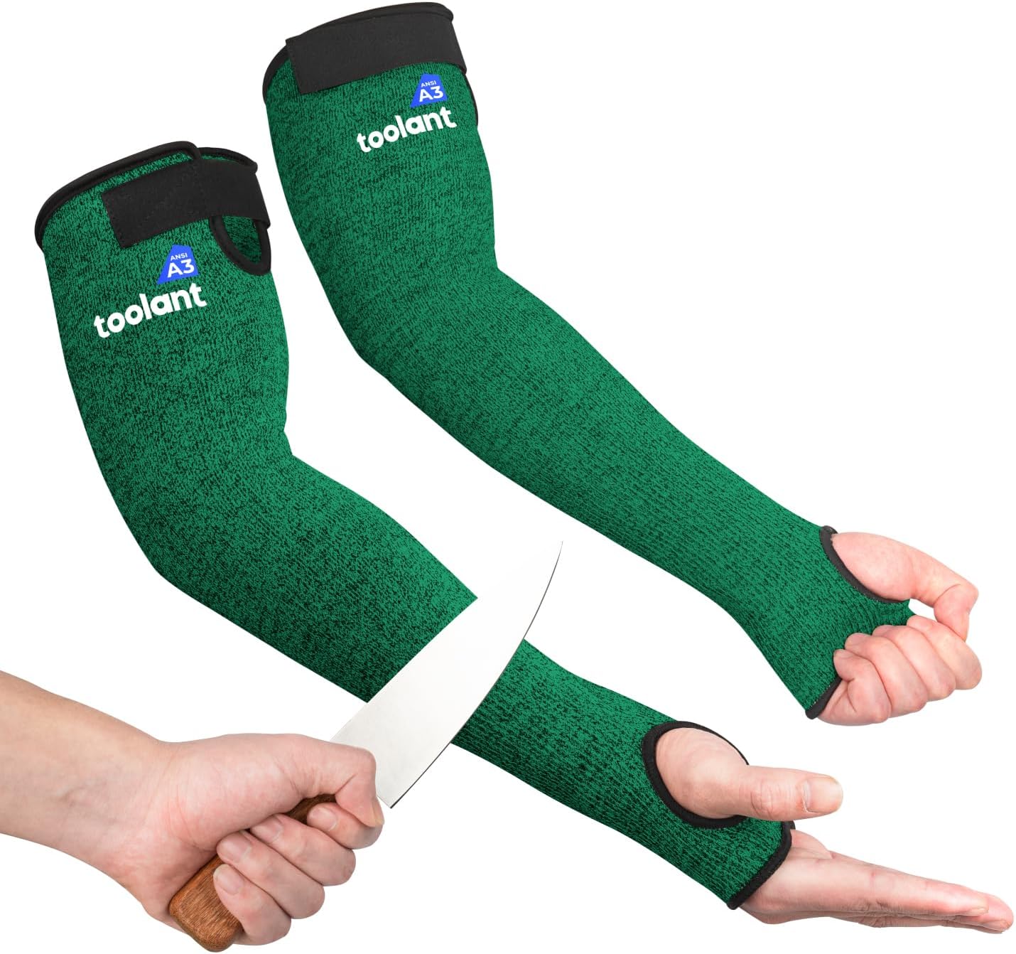Cut Resistant Farmers Sleeves with Thumb Hole, Arm Protectors for Thin Skin and Bruising, for Gardening, Welding, Kitchen, Arm Guards for Biting, Pet Grooming, Grey, 1 Pair