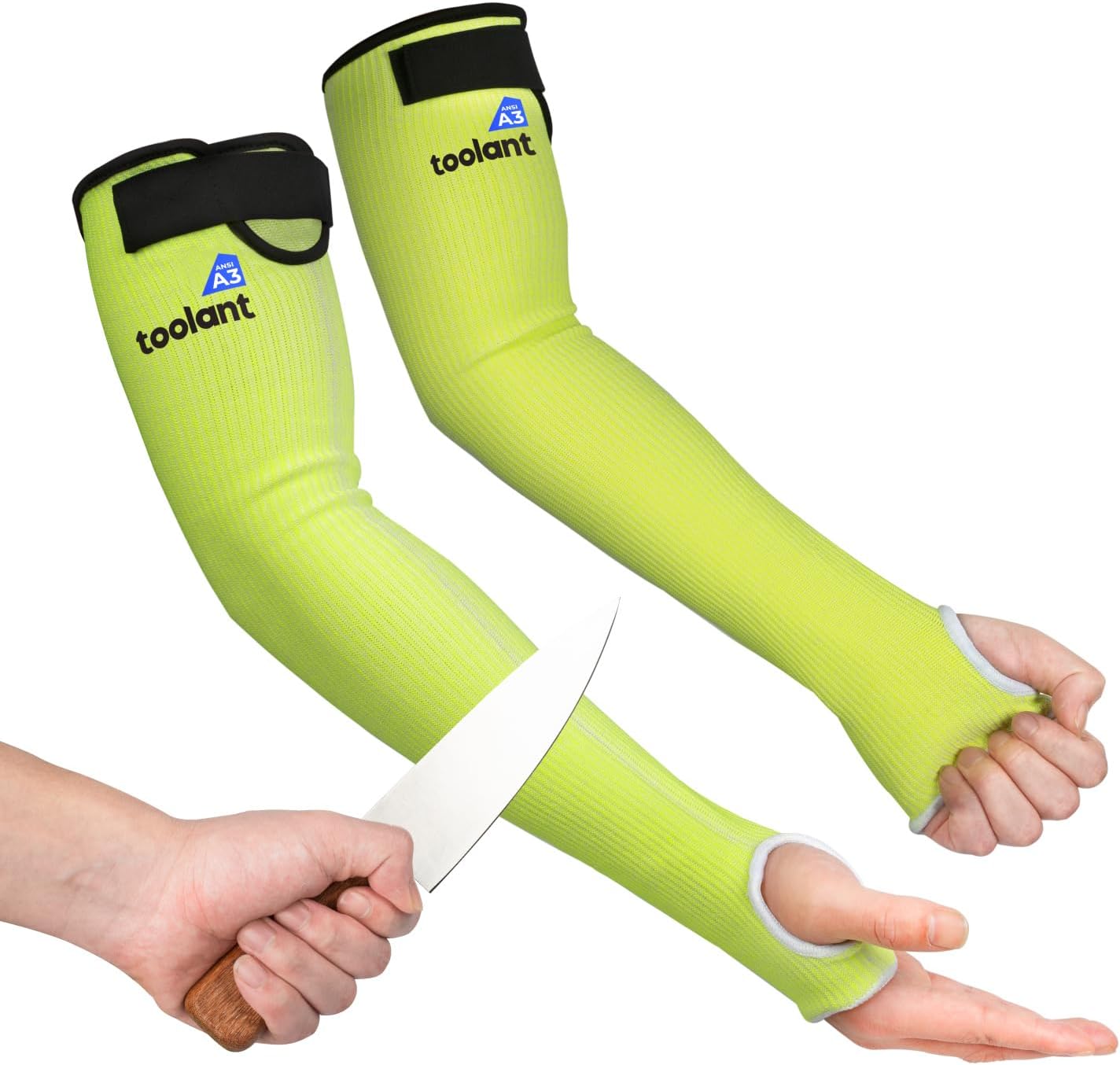 Cut Resistant Farmers Sleeves with Thumb Hole, Arm Protectors for Thin Skin and Bruising, for Gardening, Welding, Kitchen, Arm Guards for Biting, Pet Grooming, Grey, 1 Pair