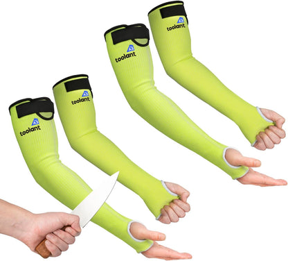 Cut Resistant Farmers Sleeves with Thumb Hole, Arm Protectors for Thin Skin and Bruising, for Gardening, Welding, Kitchen, Arm Guards for Biting, Pet Grooming, Grey, 1 Pair