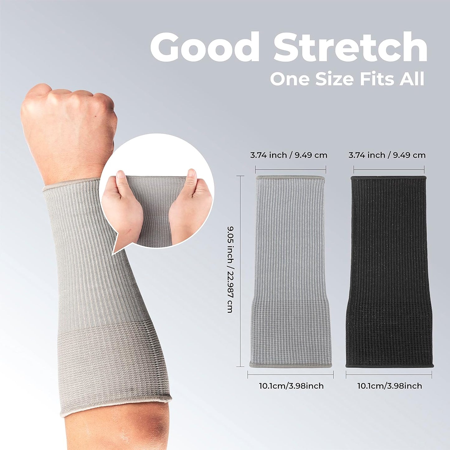 Cut Resistant Farmers Sleeves with Thumb Hole, Arm Protectors for Thin Skin and Bruising, for Gardening, Welding, Kitchen, Arm Guards for Biting, Pet Grooming, Grey, 1 Pair