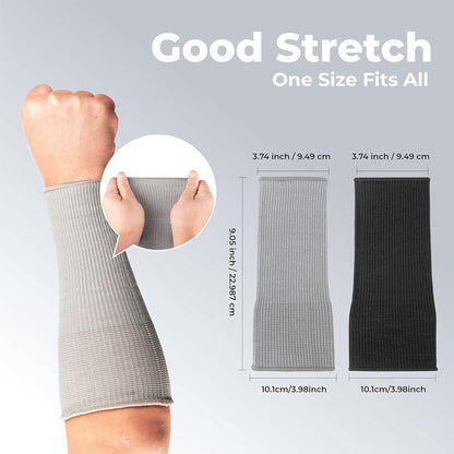 Cut Resistant Farmers Sleeves with Thumb Hole, Arm Protectors for Thin Skin and Bruising, for Gardening, Welding, Kitchen, Arm Guards for Biting, Pet Grooming, Grey, 1 Pair