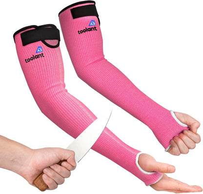 Cut Resistant Farmers Sleeves with Thumb Hole, Arm Protectors for Thin Skin and Bruising, for Gardening, Welding, Kitchen, Arm Guards for Biting, Pet Grooming, Grey, 1 Pair