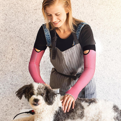 Cut Resistant Farmers Sleeves with Thumb Hole, Arm Protectors for Thin Skin and Bruising, for Gardening, Welding, Kitchen, Arm Guards for Biting, Pet Grooming, Grey, 1 Pair
