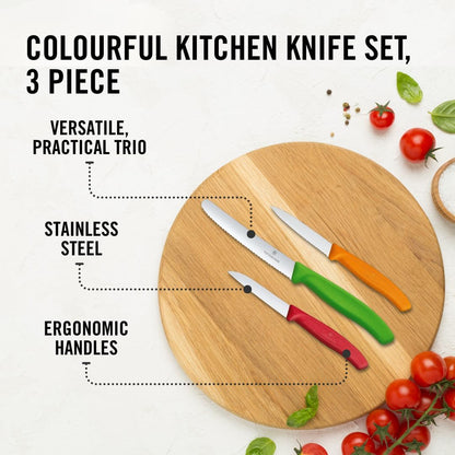 Swiss Classic Multicolored 3-Piece Paring Knife Set