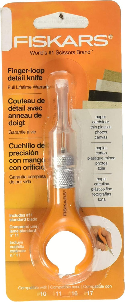 Easy Change Medium Duty Precision Craft Knife Cutting and Carving Set, Softgrip and Ideal for Precise Cutting, Includes 12 blades, Orange/White