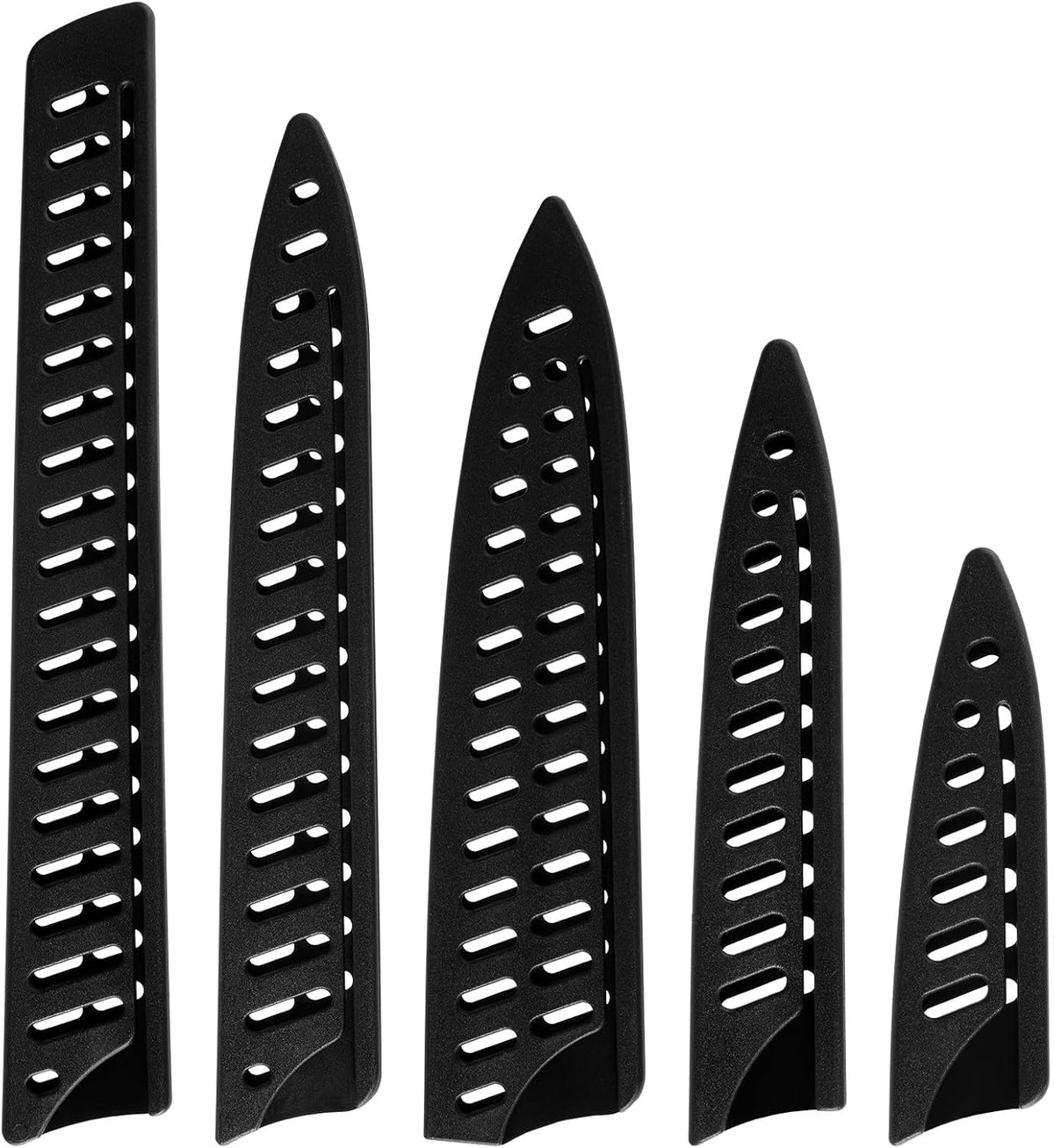 5 Pieces Knife Sheath Kitchen Safety Knife Covers or Sleeves Universal Plastic Knife Guards Set Blade Protector for 10'' 8'' 5'' 3.5'' Chef Bread Utility Knife