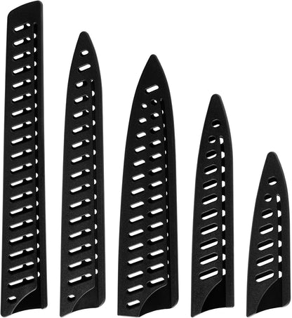 5 Pieces Knife Sheath Kitchen Safety Knife Covers or Sleeves Universal Plastic Knife Guards Set Blade Protector for 10'' 8'' 5'' 3.5'' Chef Bread Utility Knife