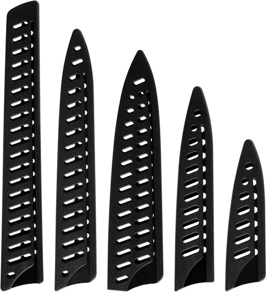 5 Pieces Knife Sheath Kitchen Safety Knife Covers or Sleeves Universal Plastic Knife Guards Set Blade Protector for 10'' 8'' 5'' 3.5'' Chef Bread Utility Knife