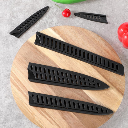 5 Pieces Knife Sheath Kitchen Safety Knife Covers or Sleeves Universal Plastic Knife Guards Set Blade Protector for 10'' 8'' 5'' 3.5'' Chef Bread Utility Knife