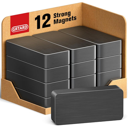 6 Pack Ceramic Magnets Strong, Grade 8 Ferrite Magnet Heavy Duty | 1 7/8" x 7/8" x 3/8" Rectangular Strong Magnets, Black Blocks Magnet for Crafts, Science, Fridge, Whiteboard, Hanging Tools