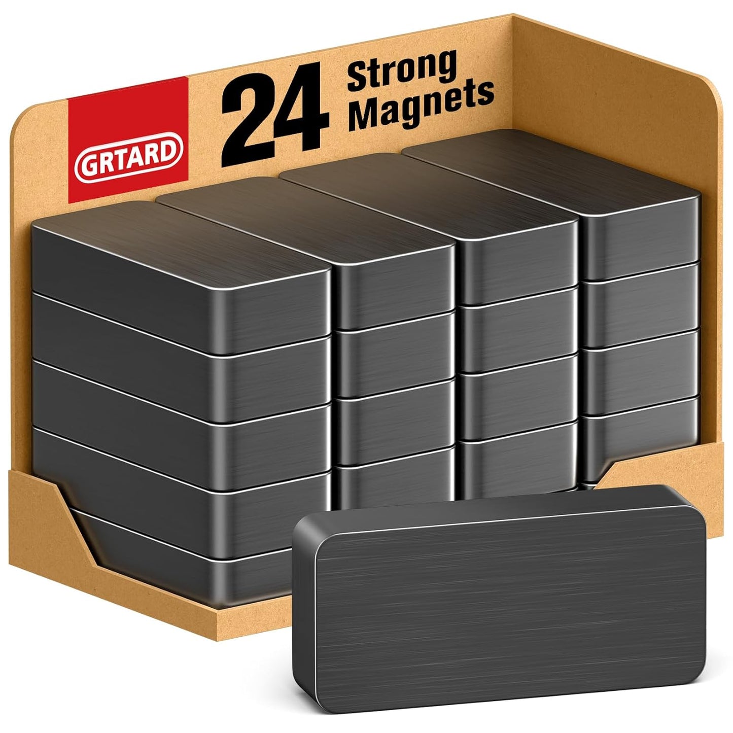 6 Pack Ceramic Magnets Strong, Grade 8 Ferrite Magnet Heavy Duty | 1 7/8" x 7/8" x 3/8" Rectangular Strong Magnets, Black Blocks Magnet for Crafts, Science, Fridge, Whiteboard, Hanging Tools