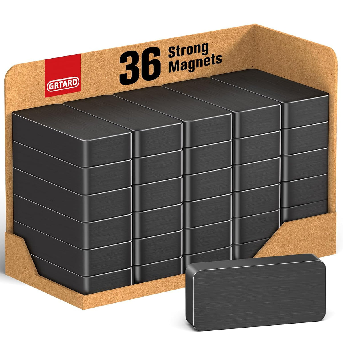 6 Pack Ceramic Magnets Strong, Grade 8 Ferrite Magnet Heavy Duty | 1 7/8" x 7/8" x 3/8" Rectangular Strong Magnets, Black Blocks Magnet for Crafts, Science, Fridge, Whiteboard, Hanging Tools