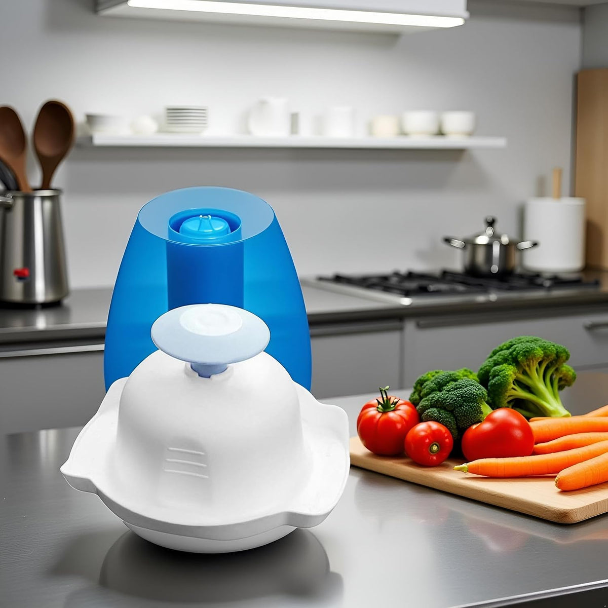 Blue Food Safety Holder for Mandolin Slicer or Grater,Finger Anti-Cut Protectors for Vegetable Grater, Food Slicer Cutter Finger Guard for Mandoline Cutting,Kitchen Utensils and Gadgets