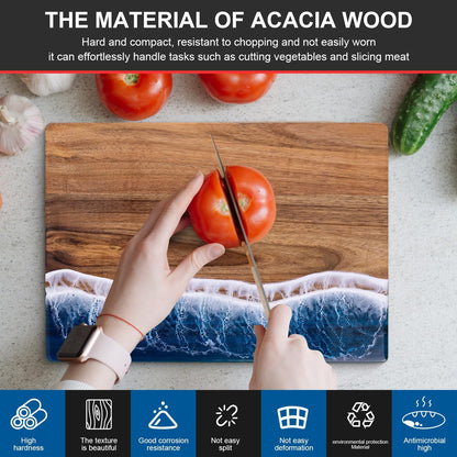 Ocean Charcuterie board: Resin Cutting Board, handmade board for Fruit Cheese and meat, Vegetable, Kitchen, Gift