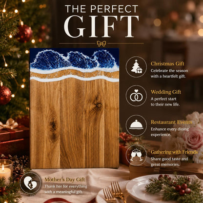 Ocean Charcuterie board: Resin Cutting Board, handmade board for Fruit Cheese and meat, Vegetable, Kitchen, Gift