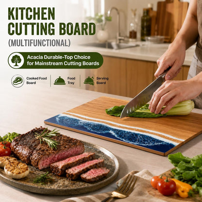 Ocean Charcuterie board: Resin Cutting Board, handmade board for Fruit Cheese and meat, Vegetable, Kitchen, Gift