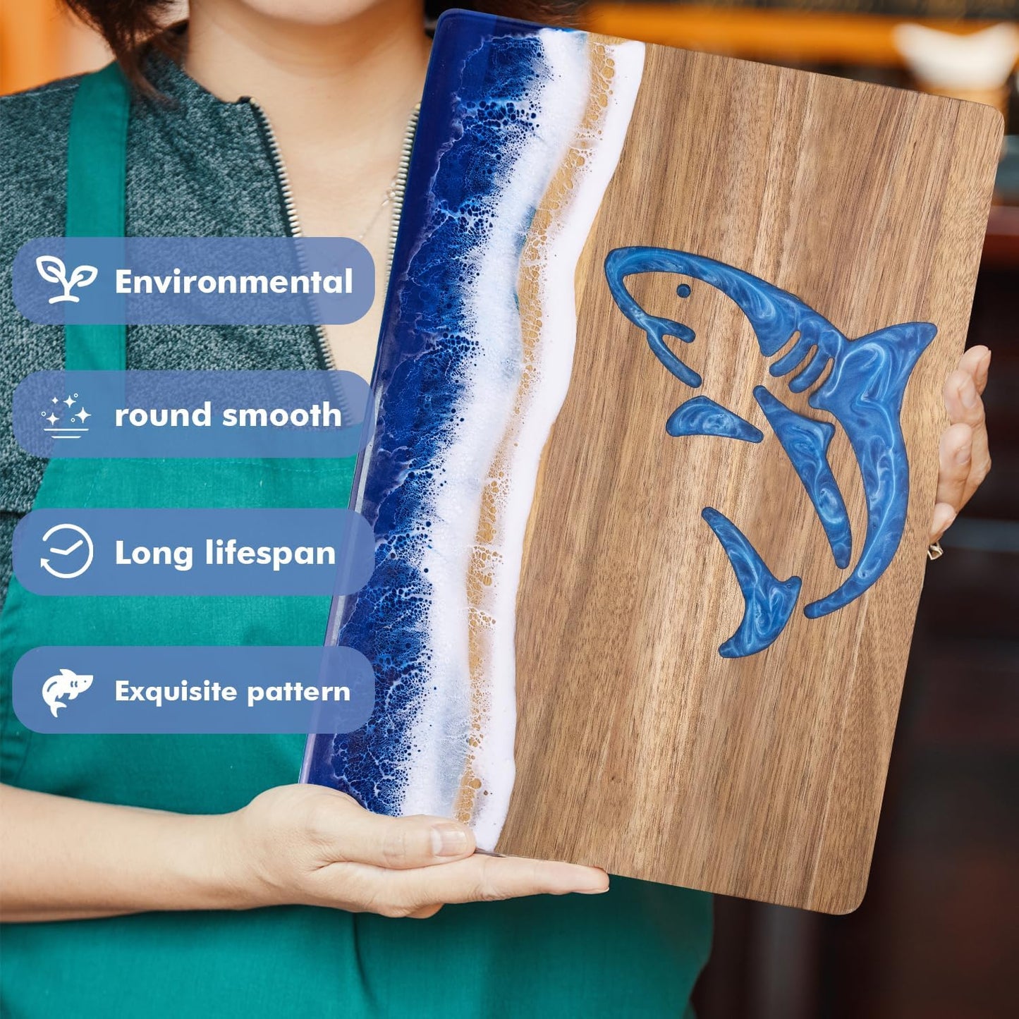 Ocean Charcuterie board: Resin Cutting Board, handmade board for Fruit Cheese and meat, Vegetable, Kitchen, Gift