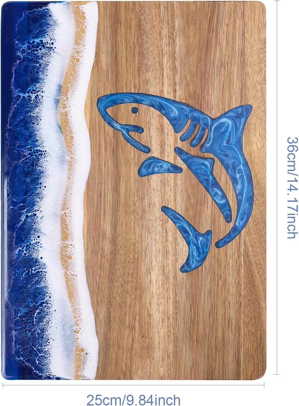 Ocean Charcuterie board: Resin Cutting Board, handmade board for Fruit Cheese and meat, Vegetable, Kitchen, Gift